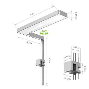 ONF Flat Nano Full Spectrum LED Aquarium Light, Dimmable 7000K / 1300lm, for <10 Gallons Rimless Fish Tanks, Freshwater Aquatic Plant Growth, Terrarium Spotlight, Potted Plant IP54 Waterproof (Silver)