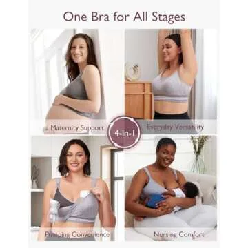 Momcozy Seamless 4-in-1 Pumping Bra Hands Free, CozyFitClasp Pumping & Nursing Bras, Supportive Breast Pump Bra