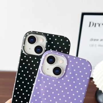 Yeddabox Cute Polka Dot Case for iPhone 15 Slim Protection
