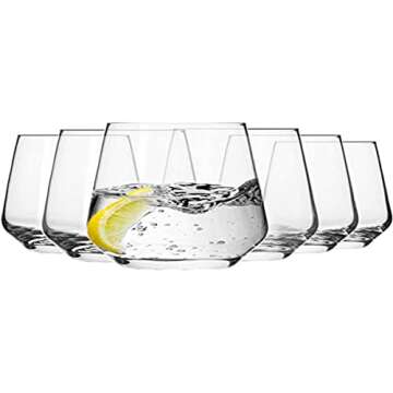 Krosno Water Drinking Glasses, Set of 6, 13.5 oz, Splendour Collection, Elegant Tumbler Collection, Ideal for Everyday Use and Entertaining, Lead-Free Crystalline, Dishwasher Safe, Made in Europe
