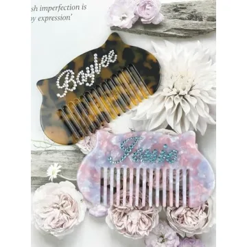 Personalized Rhinestone Name Comb Unique Hair Accessory Gift