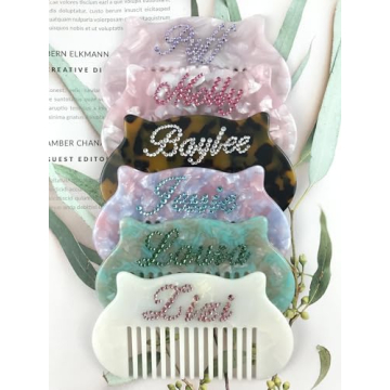 Personalized Rhinestone Name Comb Unique Hair Accessory Gift