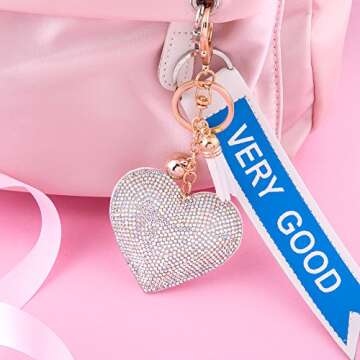 Charming Soleebee Glitter Heart Keychain for Women