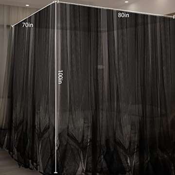 Elegant Biswing Black Canopy Bed Curtains for All Sizes