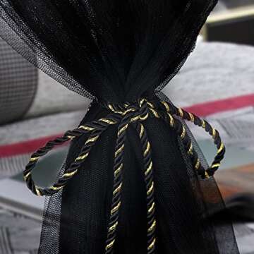 Elegant Biswing Black Canopy Bed Curtains for All Sizes