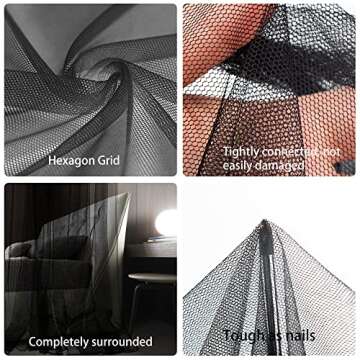 Elegant Biswing Black Canopy Bed Curtains for All Sizes