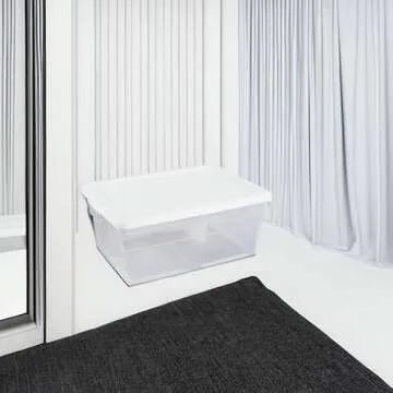 Sterilite 12-Pack Storage Box, Stackable Clear Plastic Bins with Snap-On Lids, 16 Quart