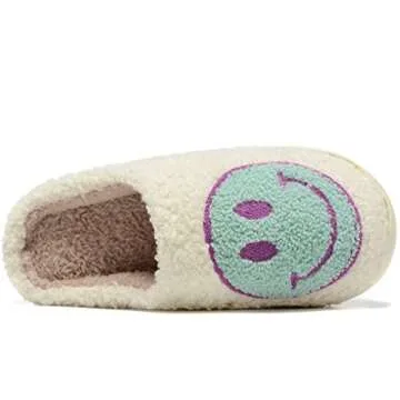Retro Fuzzy Face Slippers - Soft & Cozy Comfort for All
