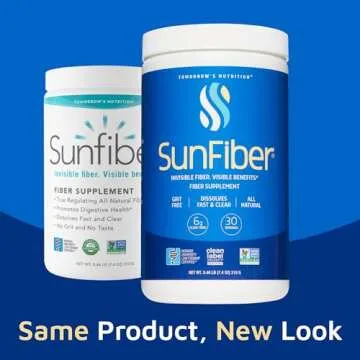 Tomorrow's Nutrition, Sunfiber, Prebiotic Fiber Supplement for Digestive Health, Low FODMAP, Gluten-...