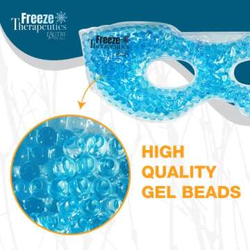 USA Merchant - 2 Redesigned Therapeutic Spa Gel Bead Eye Masks - Hot/Cold Reusable Ice Packs with Flexible Beads - Compress Therapy for Puffy Eyes, Dark Circles, Headaches, Migraines, Stress Relief