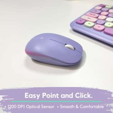 X9 Purple Keyboard and Mouse Wireless Colorful - Transform Your Space with 2.4G Aesthetic Cute Keyboard and Mouse Combo Retro for PC Computer and Laptop