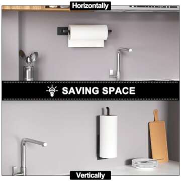 Matte Black Aluminum Paper Towel Holder for Easy Installation