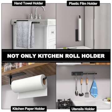 Matte Black Aluminum Paper Towel Holder for Easy Installation