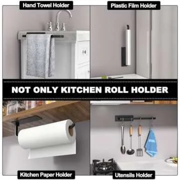 Matte Black Aluminum Paper Towel Holder for Easy Installation