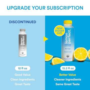 Lemon Perfect, Hydrating Organic Lemon Water, Zero Sugar, Flavored Water, Squeezed from Real Fruit, ...