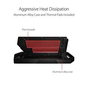 ASUS ROG STRIX Arion Aluminum Alloy M.2 NVMe SSD External Portable Enclosure Case Adapter, USB 3.2 Gen 2 Type-C (10 Gbps), USB-C to C and USB-C to A Cables, Fits PCIe 2280/2260/2242/2230 M Key/B+M Key