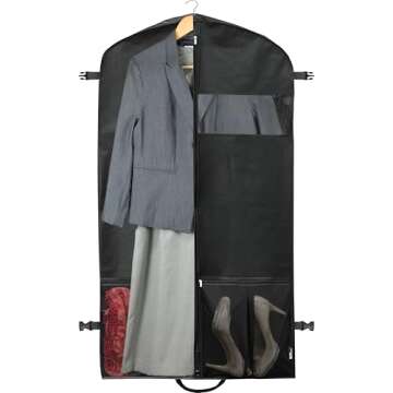 Simple Houseware 43-Inch Heavy Duty Garment Bag with Pockets for Dresses, Coats