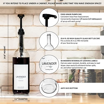 Demi's Home Stylish Glass Syrup Dispenser for Coffee Lovers