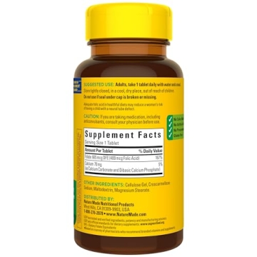 Folic Acid 400 mcg Supplement for Nervous System