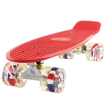 Skateboards Red Kids Mini Cruiser Retro Boy Girl Skateboard for Birthday Kids Youth Beginners Childr...