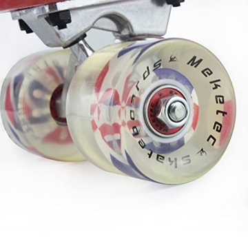 Meketec Mini Cruiser Skateboard Red for Kids & Beginners