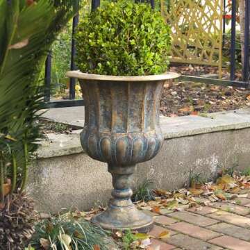 Durable Worth Garden Metal Urn Planters 2-Pack