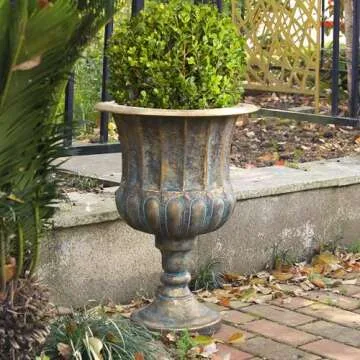 Durable Worth Garden Metal Urn Planters 2-Pack