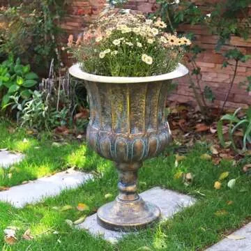 Durable Worth Garden Metal Urn Planters 2-Pack