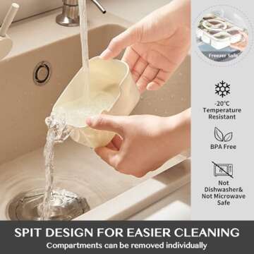 Dunruz Snackle Box Container,Portable Snack Box 8 Compartment Divided Serving Tray with Lid and Handle,Clear Storage Organizer for Fruit Candy Nuts Veggie-Perfect for Road Travel Party（2 Pack）