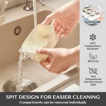 Dunruz Snackle Box Container,Portable Snack Box 8 Compartment Divided Serving Tray with Lid and Handle,Clear Storage Organizer for Fruit Candy Nuts Veggie-Perfect for Road Travel Party（2 Pack）