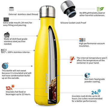 BJPKPK Insulated Water Bottle - 17oz Stainless Steel