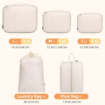 Packing Cubes Set - Organize Travel Luggage Efficiently