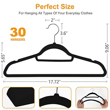BAGAIL Velvet Non-Slip Hangers for Organized Closets
