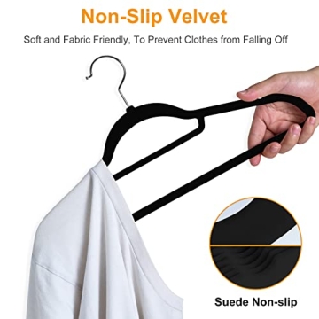 BAGAIL Velvet Non-Slip Hangers for Organized Closets