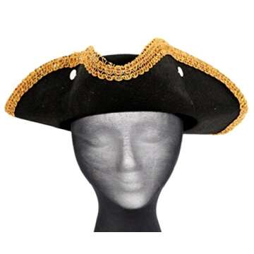 Rubies Deluxe Colonial Tricorn Hat - Perfect Pirate Accessory