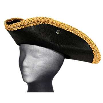 Rubies Deluxe Colonial Tricorn Hat - Perfect Pirate Accessory
