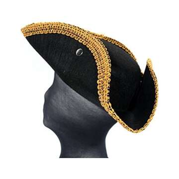 Rubies Deluxe Colonial Tricorn Hat - Perfect Pirate Accessory