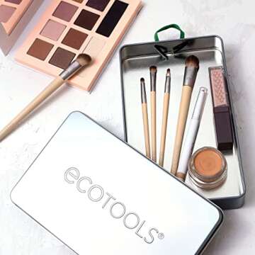 EcoTools Daily Defined Eye Brush Kit, Makeup Brushes For Liquid, Powder, & Cream Eyeshadow & Eyeliner Application, Eco-Friendly Eye Brushes, Synthetic Hair, Cruelty Free, 5 Piece Set