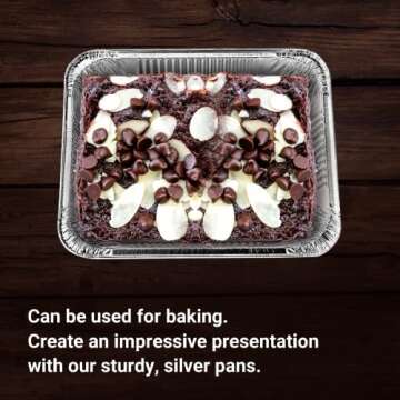 Aluminum Pans Half Size, 9X13, Extra Heavy Duty Disposable Foil Pans For Baking (30 Pack) Roasting & Chafing, Deep Tin Foil Bakeware, Steam Table Tray, Cookware, Food Prepping, Cake & Oven Pan