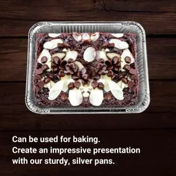 Aluminum Pans Half Size, 9X13, Extra Heavy Duty Disposable Foil Pans For Baking (30 Pack) Roasting & Chafing, Deep Tin Foil Bakeware, Steam Table Tray, Cookware, Food Prepping, Cake & Oven Pan