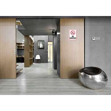 No Smoking Sign,2 Pack No Smoking Metal Reflective Signs - 10 x 7 .040 Rust Free Heavy Duty Aluminum sign - UV Printed With Professional Graphics - Easy To Mount - Indoor & Outdoor Use