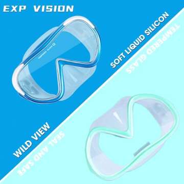 Kids Snorkel Swim Mask, Child Diving Mask Anti-Fog Swim Goggles with Nose Cover for Snorkeling Divin...