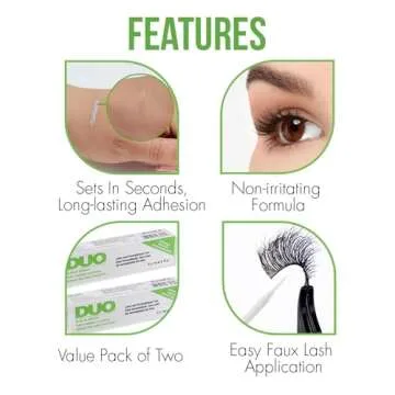 DUO Brush-on Strip Lash Adhesive, Clear, 0.18oz, 2-Pack