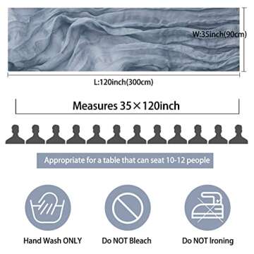 12 Pack 10Ft Cheesecloth Table Runner 35x120 Inch Boho Gauze Table Runner Rustic Cheese Cloth Long T...