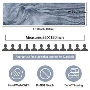 12 Pack 10Ft Cheesecloth Table Runner 35x120 Inch Boho Gauze Table Runner Rustic Cheese Cloth Long T...