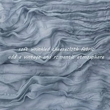 12 Pack 10Ft Cheesecloth Table Runner 35x120 Inch Boho Gauze Table Runner Rustic Cheese Cloth Long Table Runner Romantic Table Runner for Wedding Bridal Shower Birthday Party Table Decor (Dusty Blue)