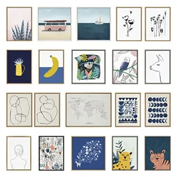 Kate and Laurel Sylvie Abstract Framed Canvas Art