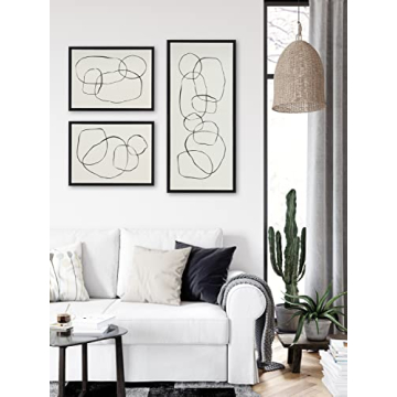 Kate and Laurel Sylvie Abstract Framed Canvas Art