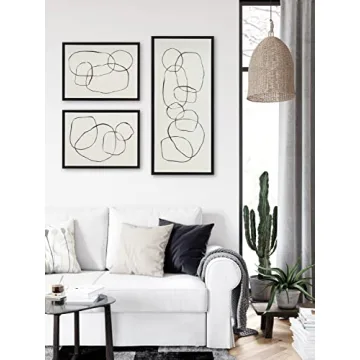 Kate and Laurel Sylvie Abstract Framed Canvas Art
