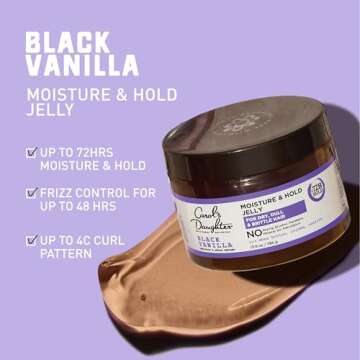 Carol's Daughter Black Vanilla Moisture and Hold Jelly, Hair Gel For Dry Hair with Shea Butter, Jojoba and Vanilla, 12 Fl Oz